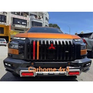 Mitsubishi Triton L200 2024 2025 RalliArt Front Grille Matte Black Sarong Depan Accessories Grill