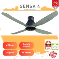 KDK K14ZW KIPAS SILING CEILING FAN DC MOTOR 4 BLADE WITH REMOTE CONTROL ( 140CM / 56" )