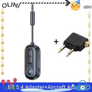 OLINI Airplane Wireless Adapter, 3.5mm AUX Jack 2 IN 1 Audio Receiver Transmitter, Portable With Mic