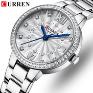 CURREN Top Brand Fashion Diamond Elegant Ladies Quartz Ladies Watch Stainless Steel Sports Casual Waterproof Clock Ladies Watch