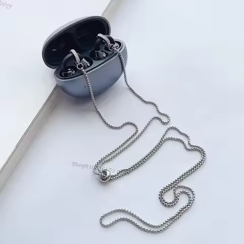 Elegant Stainless Steel Earphone Lanyard Anti Slip Clip Secure Cord for Huawei FreeClip Sports Commu