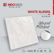 GRANIT/KRAMIK LANTAI 60X60 WHITE ALASKA GLAZED POLISHED by INDOGRESS