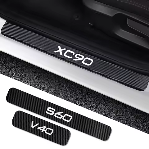 For Volvo S60 XC90 V40 V50 V60 S60 S90 V90 XC60 XC40 AWD T6 4PCS Car Door Sill Scuff Plate Sticker C