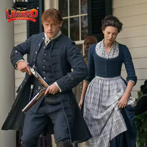 Outlander James Fraser Claire Fraser Costume Medieval Knight Unifrom Suit Claire Colonial Revolution