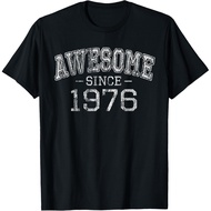 Men's cotton T-shirt Awesome since 1976 Vintage Style Born in 1976 Birthday Gift T-Shirt