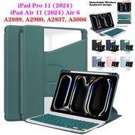 For iPad Air 11 (2024) 6th Gen Air 6 A2899 A2900 Tablet Protective Case iPad Pro 11 (2024) 11inch 5th Gen A2837 A3006 Clear Acrylic 360° Rotating Stand Keyboard Pen Slot Flip Cover