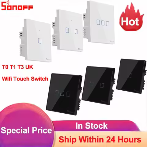 Sonoff TX T0 T1 T3 UK Smart Switch WiFi Wall Touch Light Switch Smart Home Wireless Remote Control T