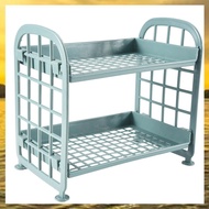 M2(KMTQ) Storage Shelves,Plastic Small Storage Shelves - 2 Tier Shelf Shelving,Kitchen Shelf Bathroo