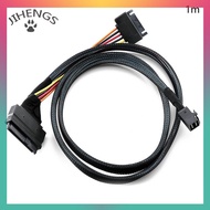JIHENGS ในตัว12G Mini SAS HD เพื่อ U.2 36P SFF-8643กับ SAS สาย SFF-8639 U.2 0.5M 1m พร้อมแหล่งจ่ายไฟ