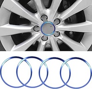 Xotic Tech Wheel Hub Ring Cover Trim, Blue Sport Racing Style, Compatible with Audi A3 A4 A5 Q3 Q5 Q