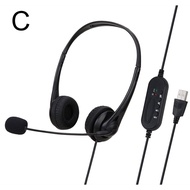 3.5mm Wired Headphones Universal USB Tablet Headset With Noise Cancelling Microphone For PC Laptop Computer Video Teaching