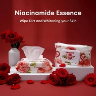 1Pack Munafie Niacinamide Cleansing Wipes Rose Scented 80 Sheets Alcohol Free With FDA
