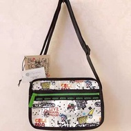 日本 LeSportsac X ALBCN 白色帆布 生日主題圖案 RAINI CROSSBODY 斜咩 腰包