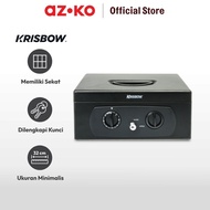 Krisbow Cash Box - Black Money Holder with Lock Safety Money Storage Box Cashier Cash Box