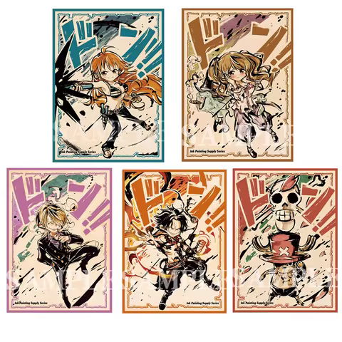 60PCS 67x92mm Foil Anime One Piece Card Sleeves Ace Sanji Pudding Nami Chopper Figures OPCG PTCG Tra