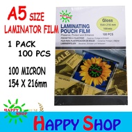 Premium A5 Laminate , Laminator Film- 100 MICRON 100PCS