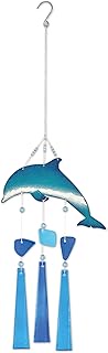 Sunset Vista Designs 94395 Outdoor Ocean Views Handcrafted Suncatcher Wind Chime, Blue 8" x 0.5" x 1