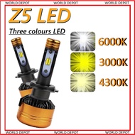 Z5 40w 5800LM LED Headlights H1 / H3 / H4 / H7 / H11 / 9005 / 9006 3 Colour [1 Pair]