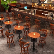 Table Chair Table Long Strip Combination Western Restaurant Restaurant High Bar Chair Chair Music Hi