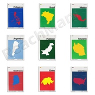 World Map Posters Russia Tanzania Mexico South Africa Egypt Spain Poland Argentina South Korea Italy
