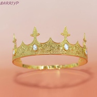 BARR1YP Baroque Crown, Vintage Antique Bronze King Tiara Crown, Temperament Elegant Shiny Adjustable