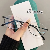 Personality Trendy Spectacles Frame Male Female Metal Ellipse Frame Computer Blue Light Blocking Opt