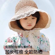 topi pantai wanita topi pantai Topi pelindung matahari kanak-kanak topi jerami nipis musim panas gad