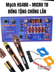 Mạch loa kéo công suất lớn HS480 kèm micro KIM LOẠI( tặng chống lăn)