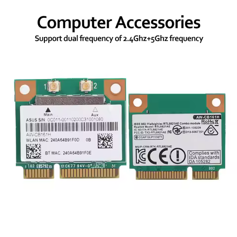 4.0 Wifi Module Wifi Module Mini PCI‑E 2.4/5.0GHz 4.0 AW‑CB161H 433Mbps 802.11a/b/g/n/ac RTL8821AE