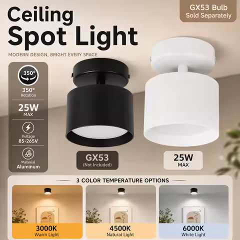 LED DownLight GX53 bulb Adjustable 350°for Living Room Bedroom Corridor Spot Ceiling Light LED Spotl