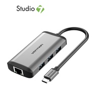 ยูเอสบีฮับ Vention USB-C to HDMI/3USB-A/RJ45/PD Cable 6-in-1 Multi Function (CNCHB) by Studio 7