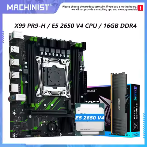 MACHINIST X99 Motherboard LGA2011-3 Xeon E5 2650 V4 CPU DDR4 16GB 2133MHz RAM Memory NVME M.2 Option