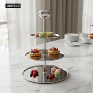 [CHiWANji] 3 Tier Cake Stand Rust Resistant 3 Tiered Dessert Stand 24-34cm Three-tier
