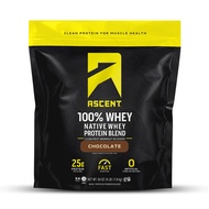 Ascent 100% Whey Protein Powder - Post Workout Whey Protein Isolate, Zero Artificial Flavors & Sweet
