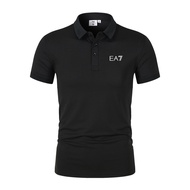 Hot Sale EA7 Fashion Polo T-shirt Summer Business Casual Lapel Collar Cotton Golf Shirt