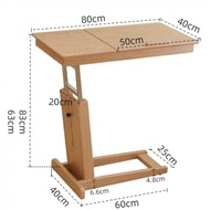GoodLuck โต๊ะทำงาน โต๊ะข้างเตียง ที่วางโน้ตบุ๊ก ขนาด 80*40 วางของอเนกประสงค์ สามารถปรับระดับ t39