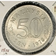 ( Syiling ) 50 Sen 1978 ( UNC ) Malaysia Parliament House