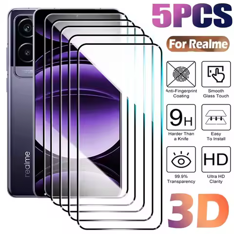 5PCS 3D Tempered Glass Screen Protective For Realme GT 2 3 5 Neo 2 3 5 240W 6 Protector Film For Rea