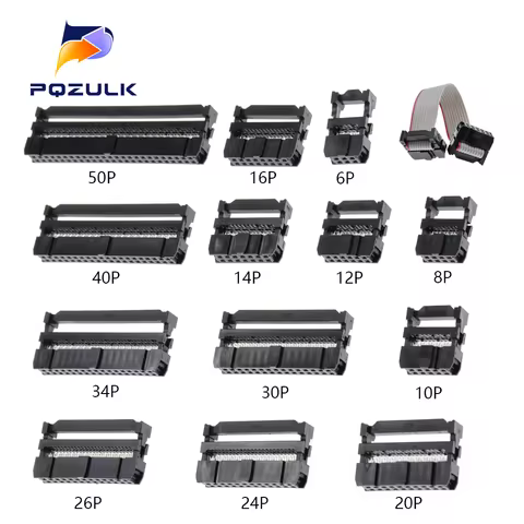FC-6P FC-8P FC-10P FC-14P FC-16P To FC-40P IDC Socket 2x5 Pin Dual Row Pitch 2.54mm IDC Connector 10