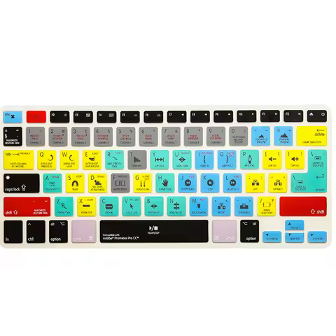 For apple final cut pro Shortcut Keyboard Cover For Macbook Air Pro 13 15 17(before 2017) Adobe Prem