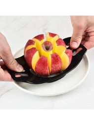 1入組不銹鋼蘋果切塊器,設計至切片,芯和切蘋果,可重複使用廚房水果分隔物適用於水果沙拉和零食,家庭廚房工具適用於簡單的,安全的和精確切割的蘋果和其他水果