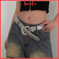 AMINTA super beautiful sparkling stone detailed belt, YK2 style dress belt for women, hottrend Korea