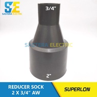 Vlok Sok 2 x 3/4" PVC Superlon Reducer Sock 2 x 3/4 inch AW Verlop/ 2 x 0.75 Reducer/ 2 x 3/4
