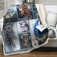 3D vivid owl printed Sherpa throw Blanket Sofa Quilts Cover Travel Bedding Velvet Plush Bed Nap Blankets Bedspread Home textiles