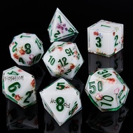 DND Polyhedral Dice Set, IDTQ Dungeons & Dragons Purple Dice Set, RPG MTG Board Game 7 Resin Dice