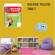 GOLDEN YELLOW 7886 T ( 5L ) Nippon Paint Interior Vinilex Easywash Lustrous / EASY WASH / EASY CLEAN