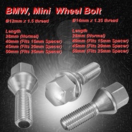 BMW' Mini Wheel Bolt M12x1.5 thread，M14x1.25 thread