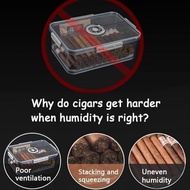 48-Hole Cedar Cigar Humidor Box, Humidor Box with Digital Hygrometer, Humidifier and Tray, Cigar Sto