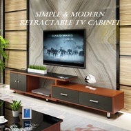 Comtemporary Upgraded Tempered Glass Extendable Tv Cabinet  / Tv Console With Storage / Almari Tv - Promosi Hebat