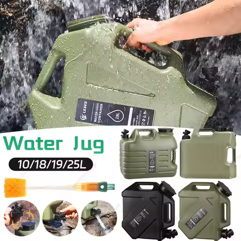 10/18/19/25L Water Jug Camping Water Storage Container with Faucet Driving Water Tank Outdoor Large 